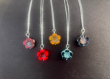 Large Czech Hawaiian Flower Necklace 19in Stainless Chain