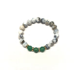 White and Green Natural Agate Bracelet