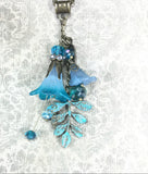 The Syndney Blue -Hand Painted Flower Cluster Drop Necklace