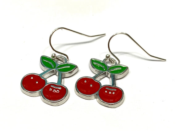 Enamel Cherry Earrings